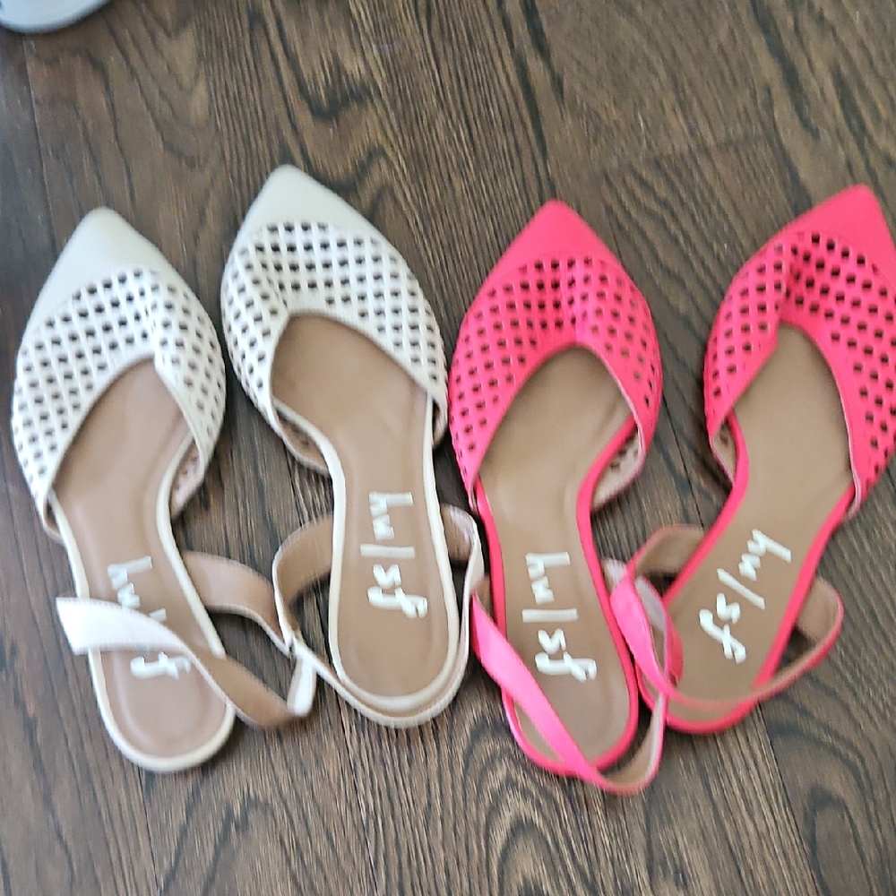 Stylish Pink and Cream Women's Slingback Flats